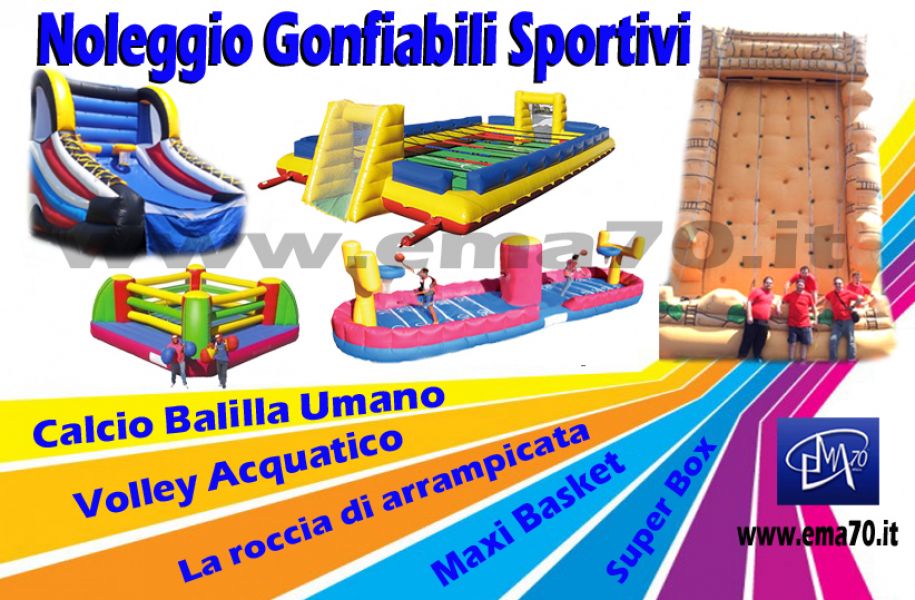 Noleggio gonfiabili e strutture sportive per eventi
