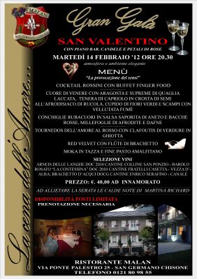 SAN VALENTINO CON PIANO BAR, CANDELE E PETALI DI ROSE 