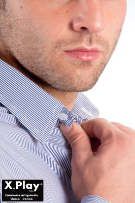 Camicia Uomo X. Play Slim Fit Rigato Blu