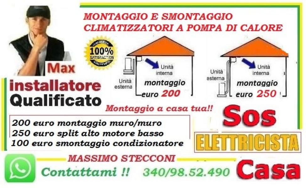 Montaggio condizionatore Tor San Lorenzo e colle Romito Ardea 