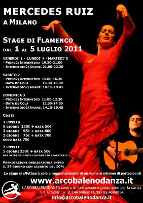 Stage di Flamenco dal 1 al 5 luglio 2011 MERCEDES RUIZ a Milano