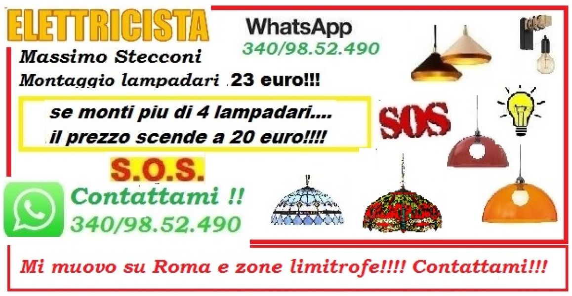 Elettricista su Roma applique, plafoniera e lampadario led 
