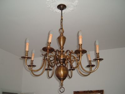 Lampadario Artigianale in Ottone