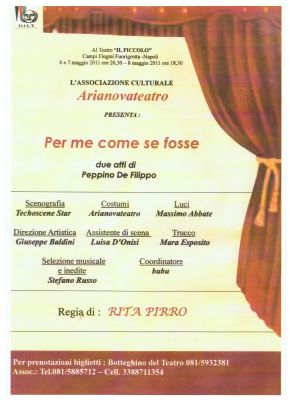 Venerd� 6 Maggio, Sabato 7 Maggio, Domenica 8 Maggio Napoli Al Teatro �Il Piccolo�
