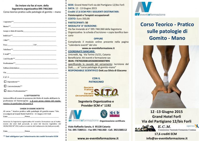 Corso teorico-pratico sulle patologie di gomito-mano