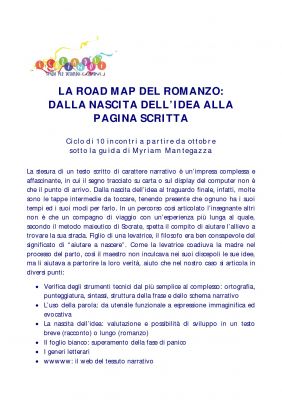 CORSO DI SCRITTURA CREATIVA A MILANO: LA ROAD MAP DEL ROMANZO