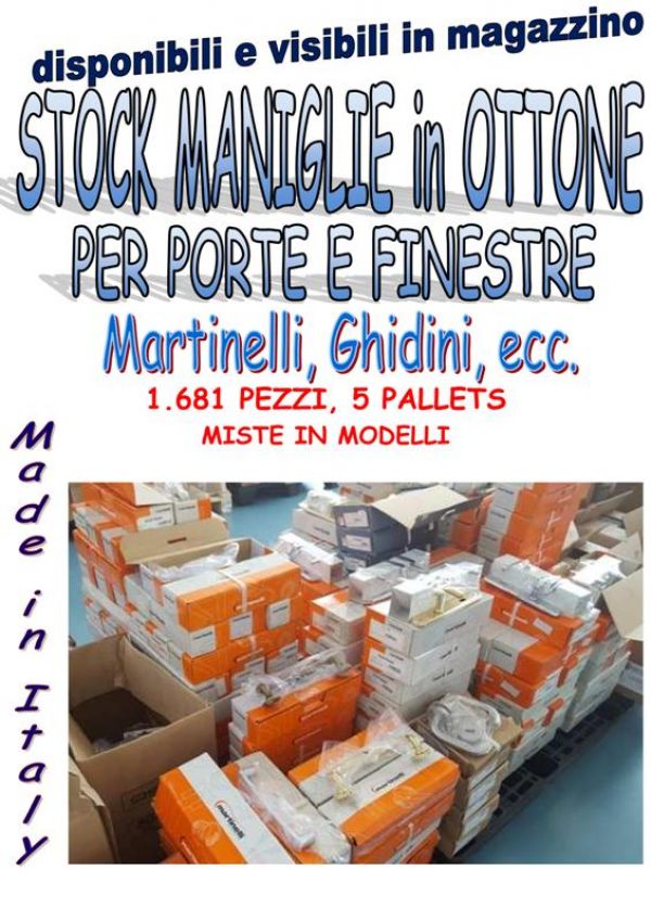 Stock maniglie in ottone made in italy