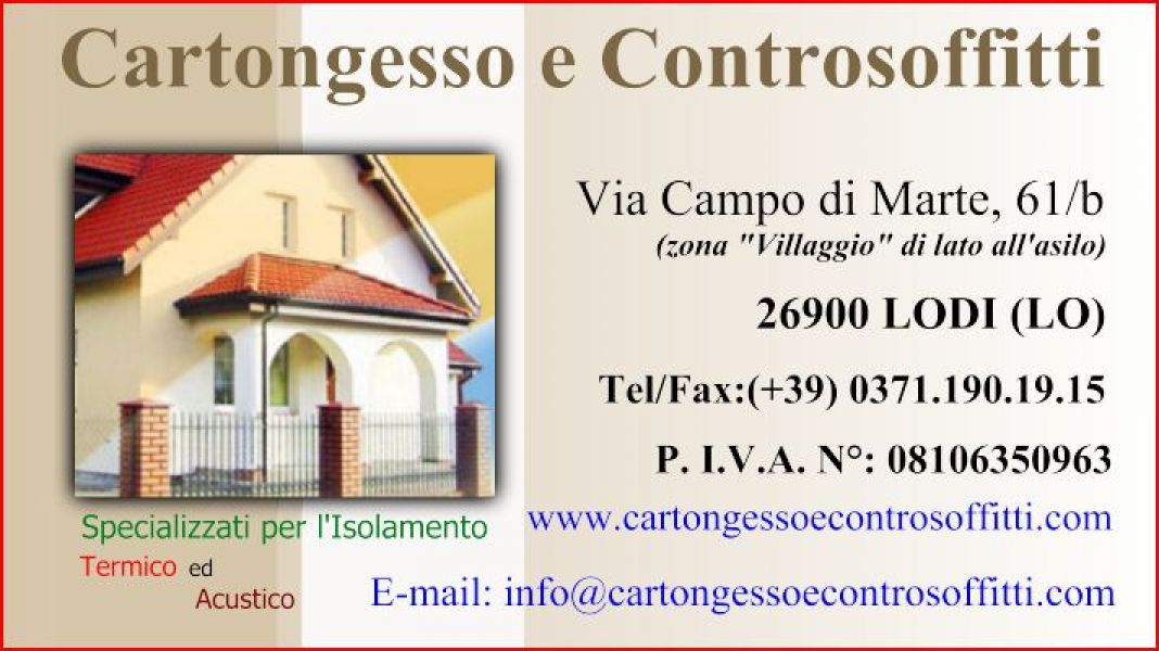 Cartongesso Controsoffitti Isolamento Termico ed Acustico