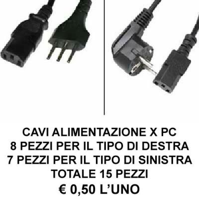 CAVI ALIMENTAZIONE PC � 0,50 l'uno