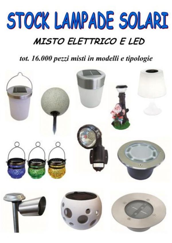 Stock lampade solari, giochi da giardino e articoli promozionali TV