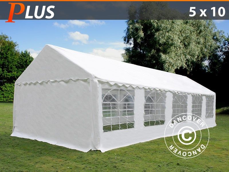 Tendone per feste PLUS 5x10m PE, Bianco