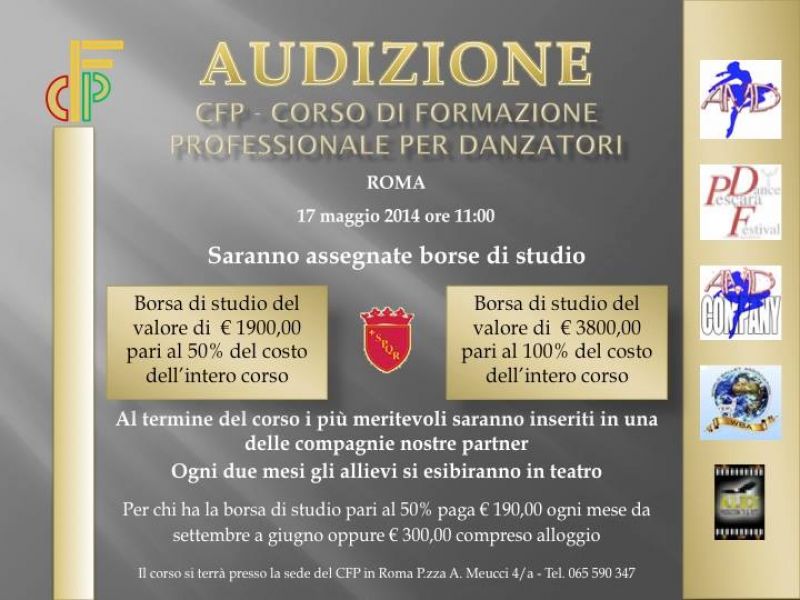 Audizioni Corso Formazione Professionale per danzatori