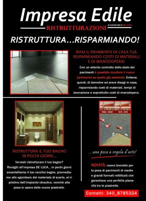 IMPRESA EDILE POSA IN OPERA PAVIMENTI DA 12 EURO AL METRO QUADRO