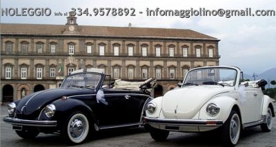 Noleggio maggiolone cabrio d'epoca per matrimonio a Caserta e Napoli