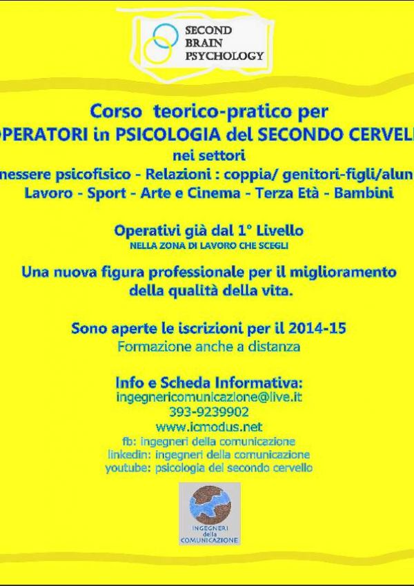 Corso teorico pratico per diventare Operatori in Psicologia del Secondo Cervello