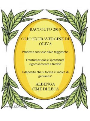 olio extravergine di oliva 100% bio prodotto ligure