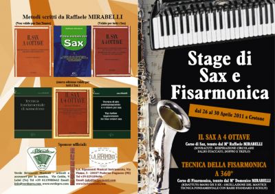 Stage di SAX e FISARMONICA a Crotone (Kr) dal 26 al 30 Aprile 2011
