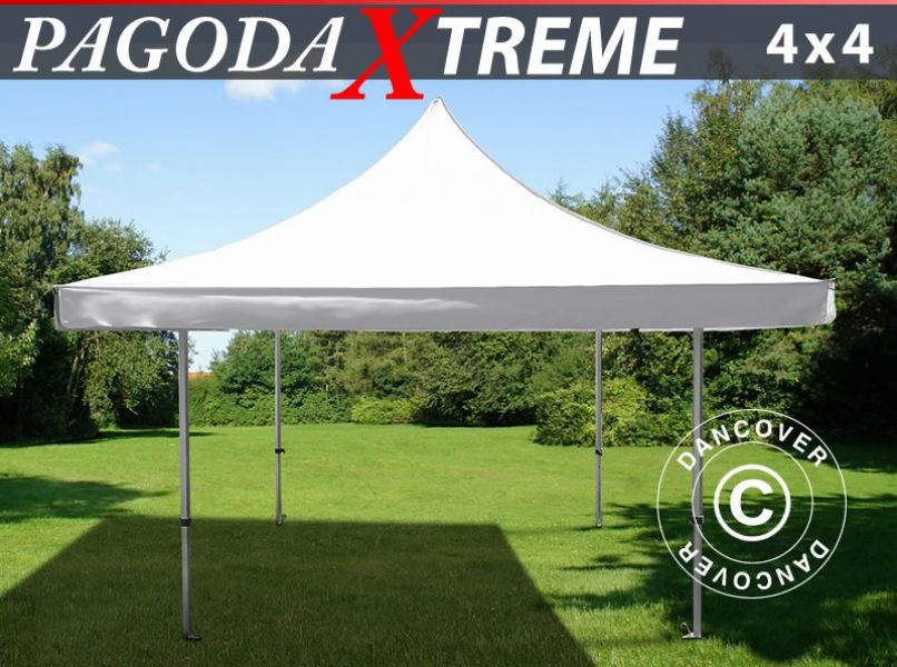 Gazebo pieghevole FleXtents Pagoda Xtreme 4x4m / (5x5m) Bianco
