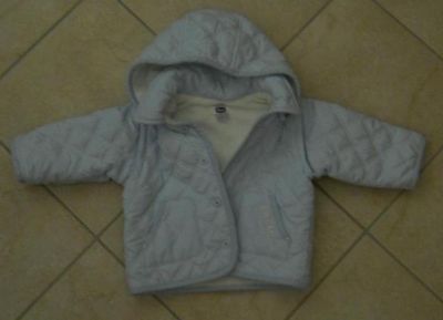 Giubbottino termico per bambini 6 mesi (Chicco). Con zip e cappuccio, color celeste chiaro. Pefettto