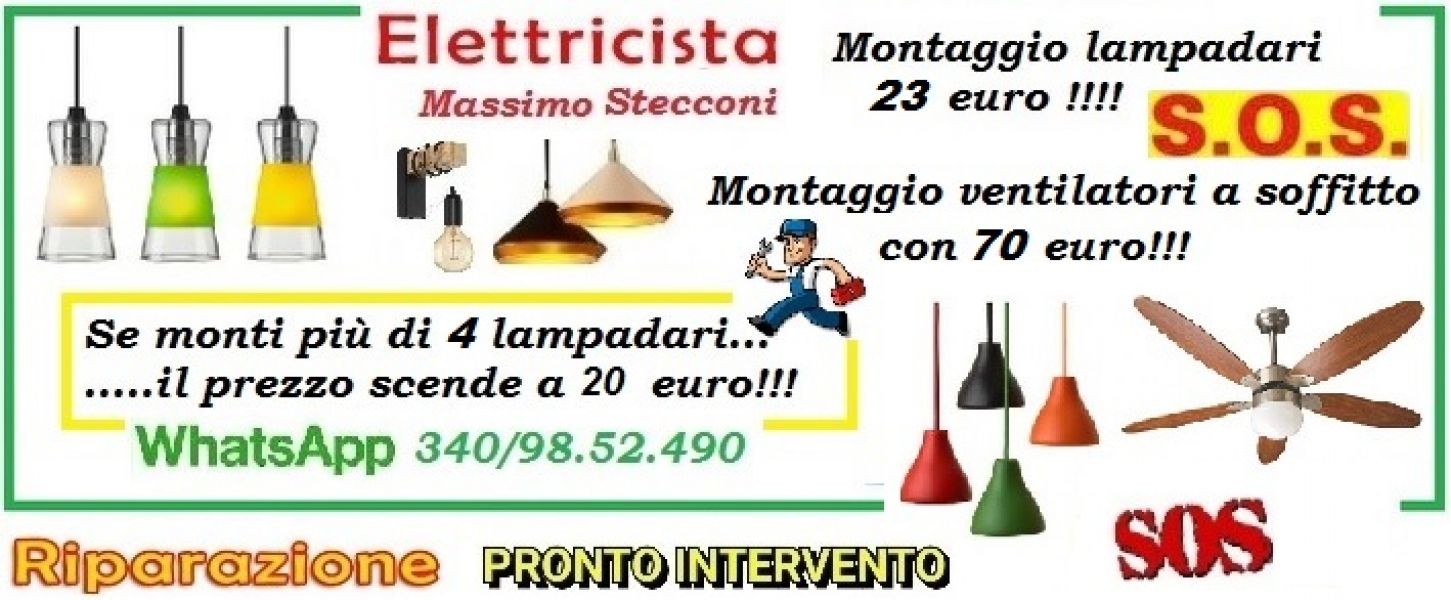 Quanto costa montaggio lampadario o ventilatore a Roma