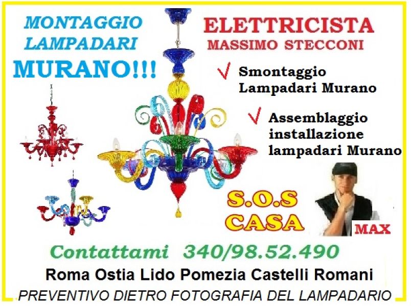 Montaggio lampadario e plafoniere Roma 